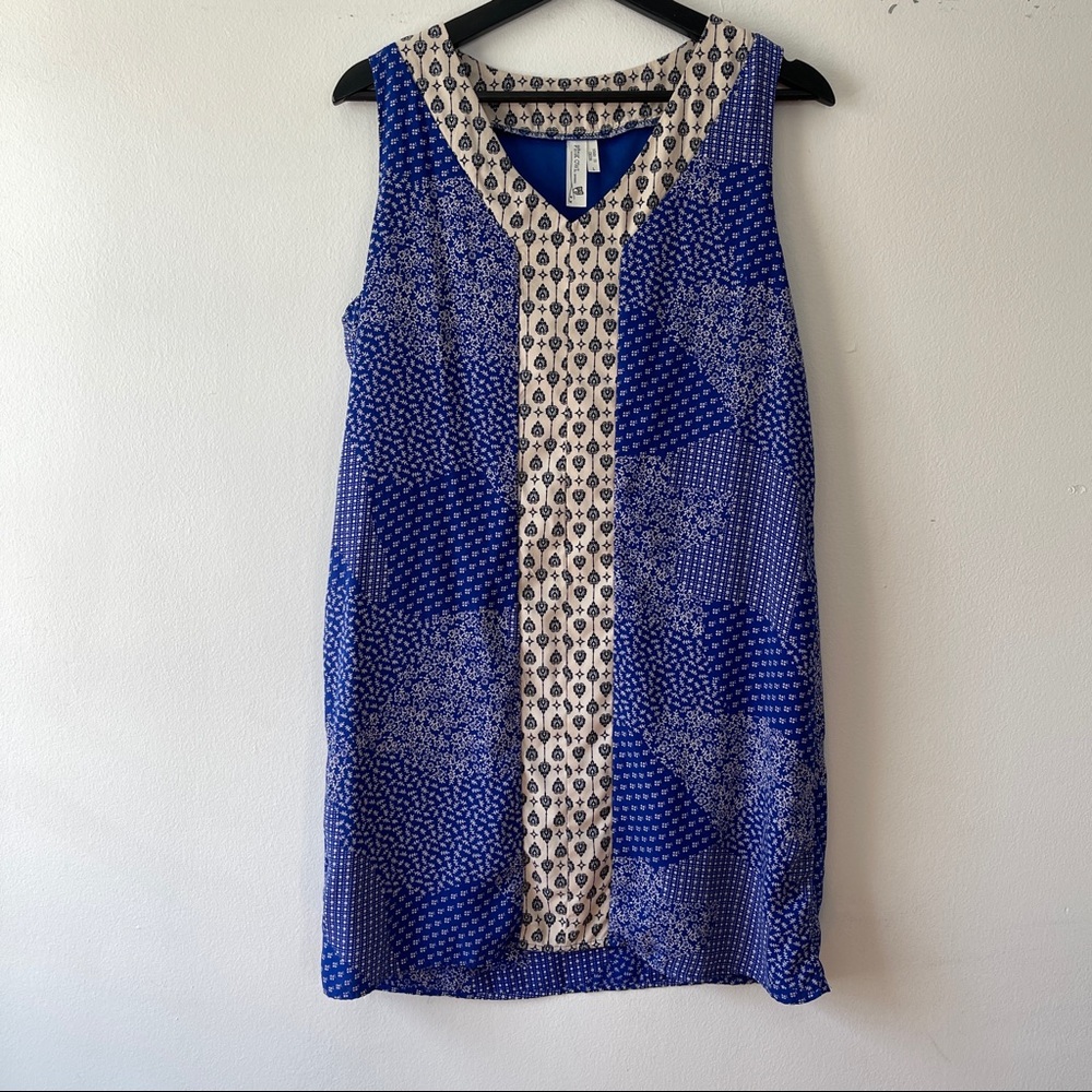 Pink Owl Sleeveless Blue Dress